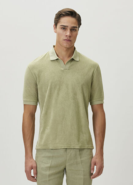 Johnny Açık Haki Polo Yaka Terry T-shirt