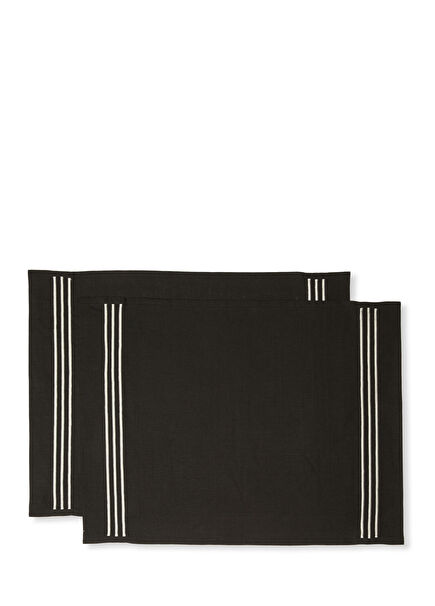Black Embroidery 2-Piece American Serving Set
