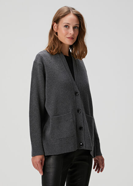 Gri Yün Triko Hırka