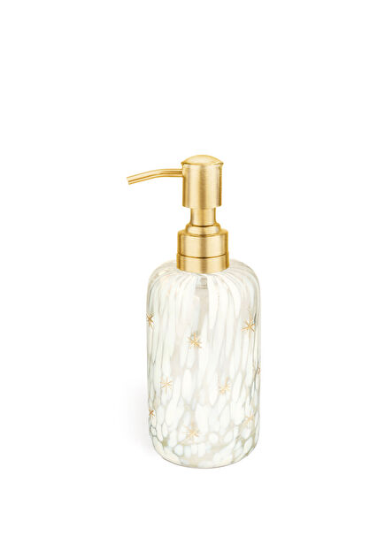 Aravalı Beyaz Altın Rengi Cam Sıvı Sabunluk