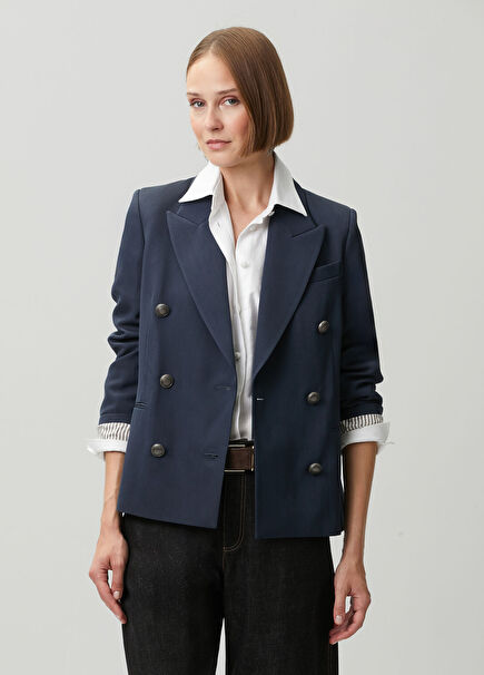 Navy Blue Wool Jacket