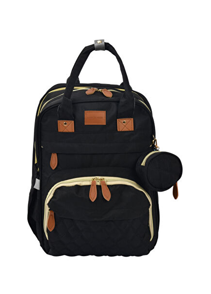 Siyah Çok Fonksiyonlu Anne-Bebek Bakım Çantası