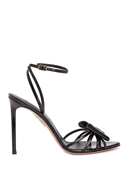 Tie Black Women's Leather Sandals
