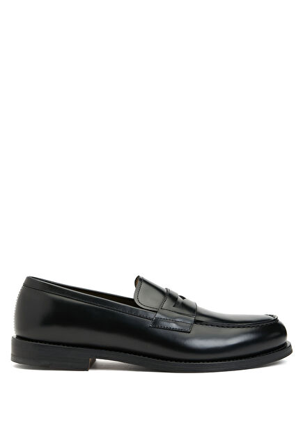 Black Mens Leather Loafer