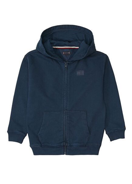 Lacivert Kapüşonlu Erkek Çocuk Sweatshirt