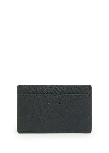 Black Patterned Women's Faux Leather Card Holder