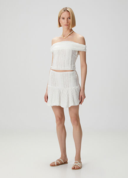 Etaln White Mini Skirt