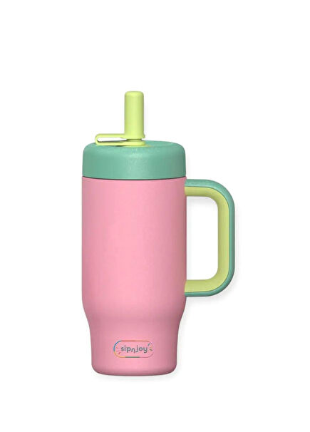 HandleHug Powder Pink Steel Kids Tumbler 550 ml