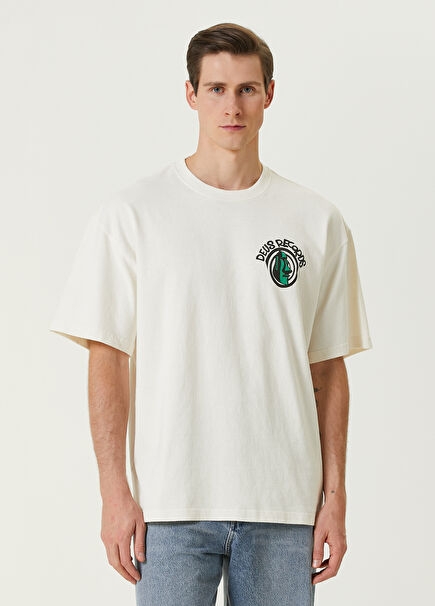 White Logo Printed T-shirt