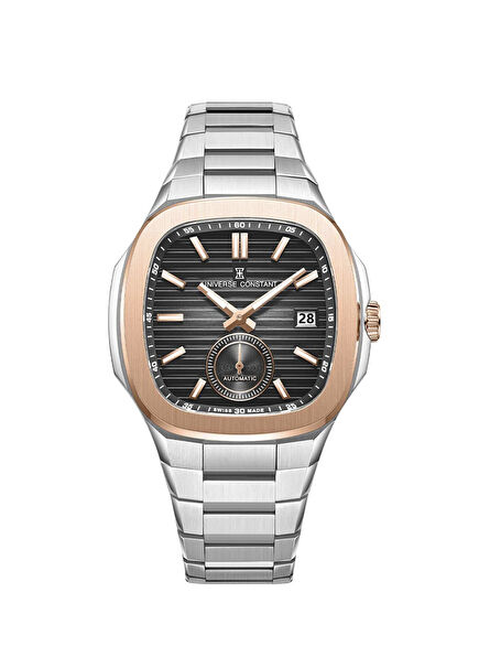 UC7689 Metalik Gri Çelik Erkek Kol Saati