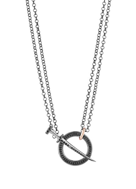 Sword Men's Silver Gold Necklace
