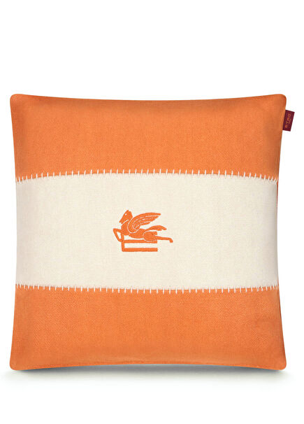 Pegaso Orange Linen Decorative Pillow