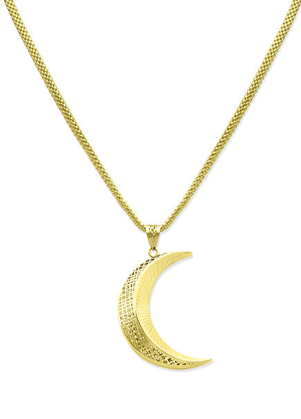 Crescent Moon Women's Gold Pendant