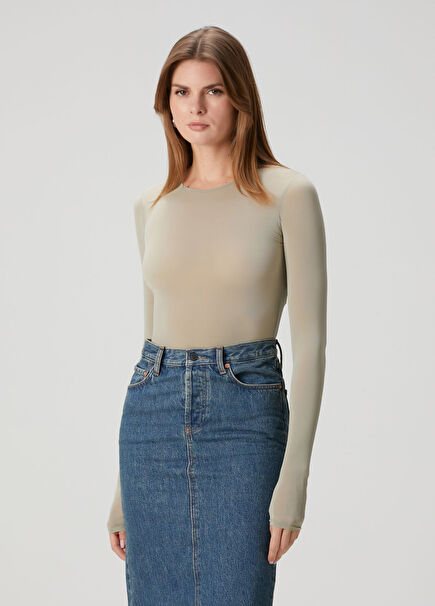 Sheer Bej Bodysuit