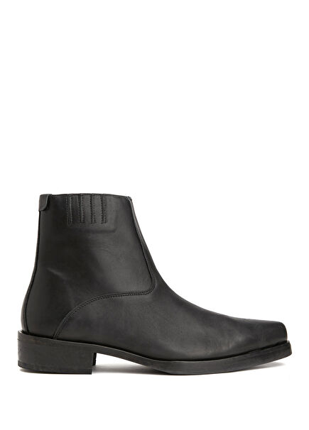 Black Men's Leather Boots