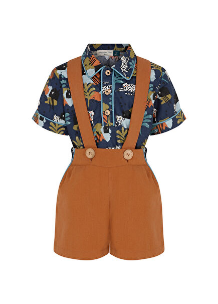 Sunforest Turuncu Erkek Çocuk Şort Gömlek Takım