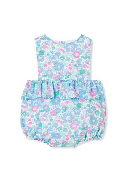 Renkli Liberty Kumaş Kız Bebek Tulum