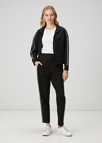 Black Club Striped Carrot Joggers