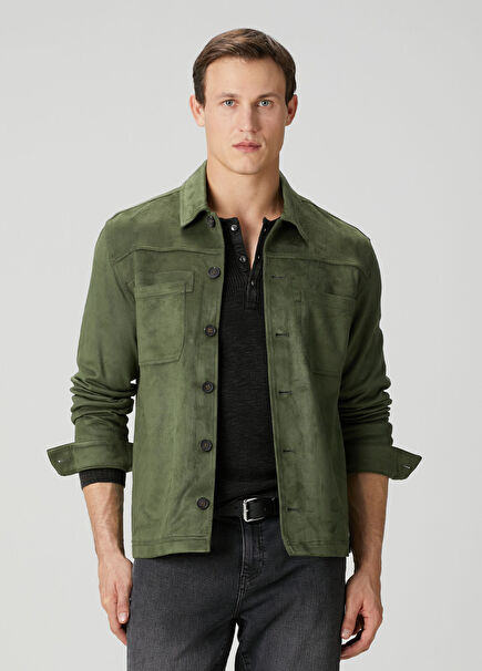 Regular Fit Green Outer Shirt