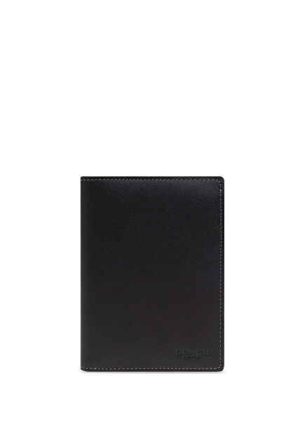 Black Men's Leather Passport Holder