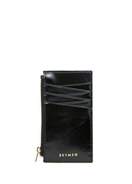 Classic Siyah Kadın Deri Kartlık