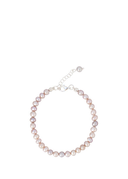 Malia 925 Ayar Gümüş Pembe Kadın İnci Bileklik