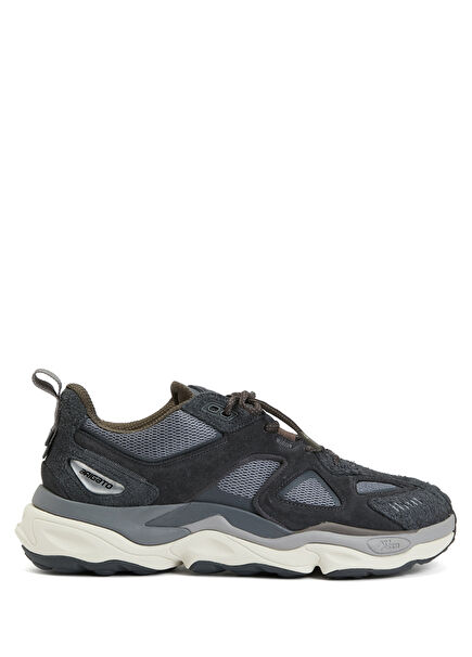 Satellite Runner Black Grey Men's Leather Sneakers