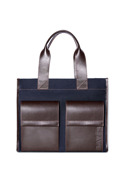 Stitched Pocket Maxi Kadın Omuz Çantası