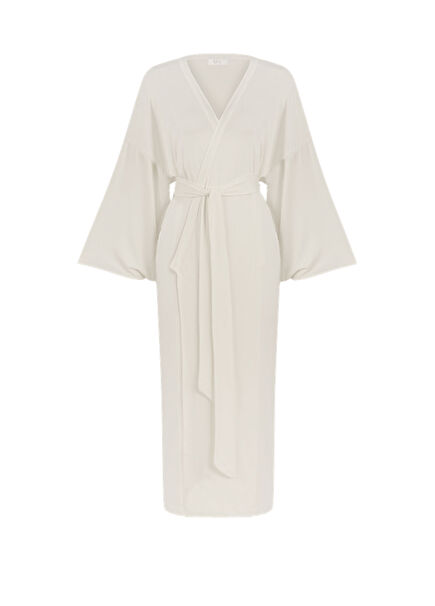 V Yaka Beyaz Kimono
