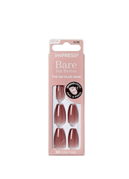 Bare But Better Nude Ombre Self-Adhesive Blunt Long Fake Nails