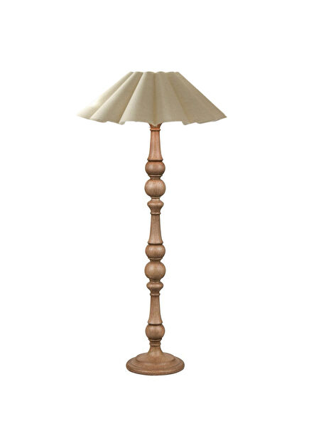 Row Cream Wood Floor Lamp
