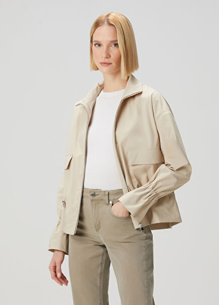 Beige Ruffled Jacket