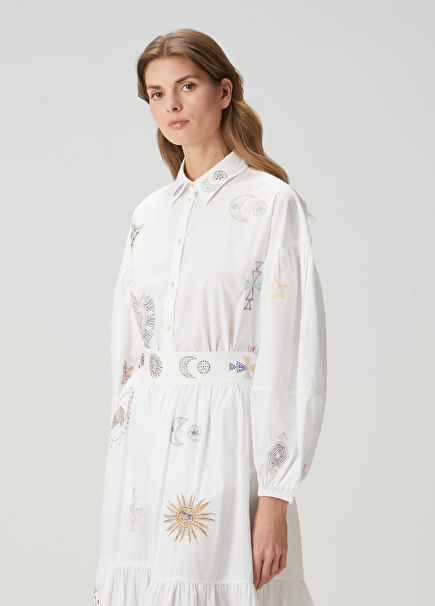 White Embroidered Shirt