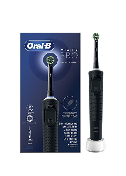 D103 Vitality Pro Cross Action Black Rechargeable Toothbrush
