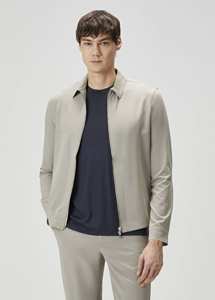 Avi Stone Polo Collar Wool Jacket