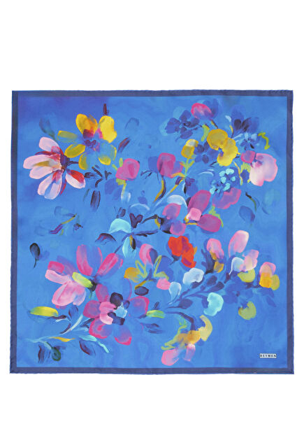 Sax Oil Painting Floral Print Silk Scarf