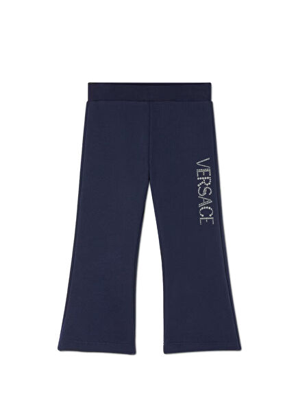Navy Blue Logo Embroidered Girls Tracksuit