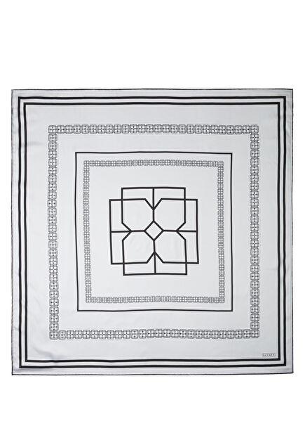 Multicolor Logo Pattern Women's Twill Scarf