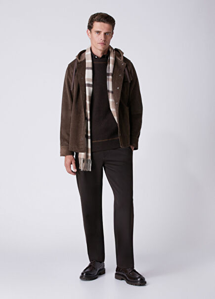Regular Fit Waist Corded Twill Chino Trousers