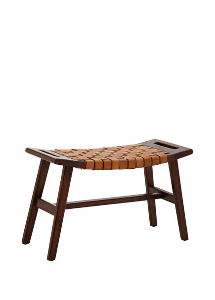 Pyla Ahşap ve Deri Taba Tabure