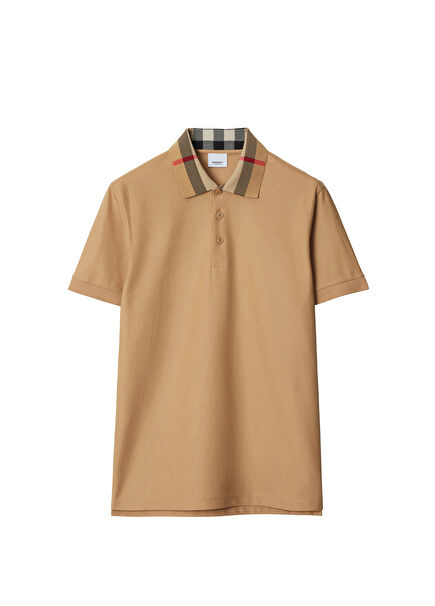 Bej Polo Yaka Kısa Kollu Erkek T-shirt