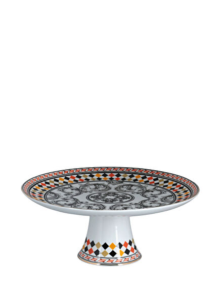 Margery Bone Porcelain Baroque Patterned Standing Cake Cake Stand 27 cm