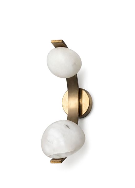Khartoum White Marble Tumbled Metal Sconce