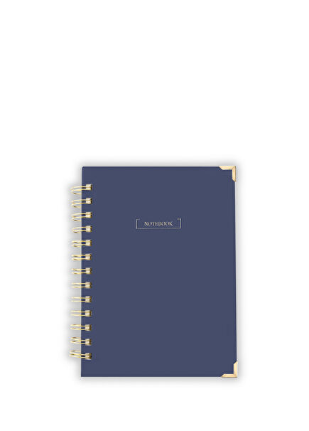 Lacivert Spiralli Çizgili Notebook