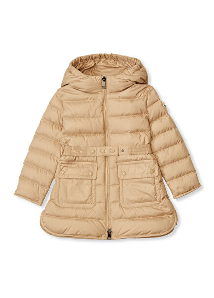 Pasenza Bej Beli Kemerli Kapitoneli Kız Çocuk Mont