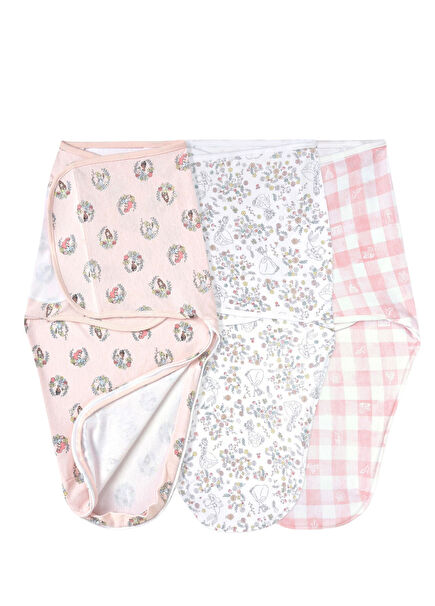 Disney™ Princess Colorful Patterned Cotton 3-Piece Unisex Baby Swaddle Set