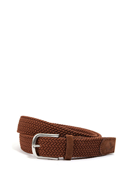 Kiremit Lastik Örgülü Erkek Kemer