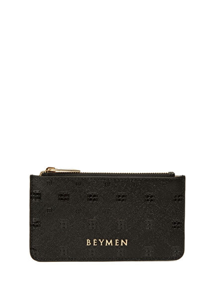 Black Logo Patterned Women's Card Holder