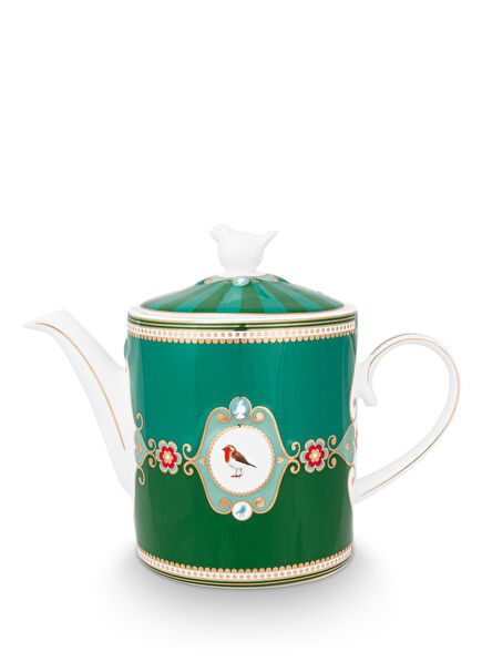 Love Birds Madalyon Porselen Demlik