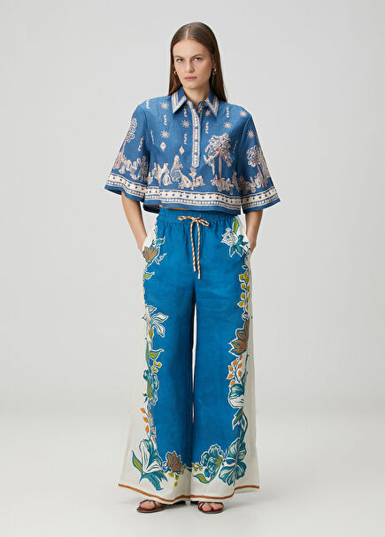 Luda Blue Linen Pants